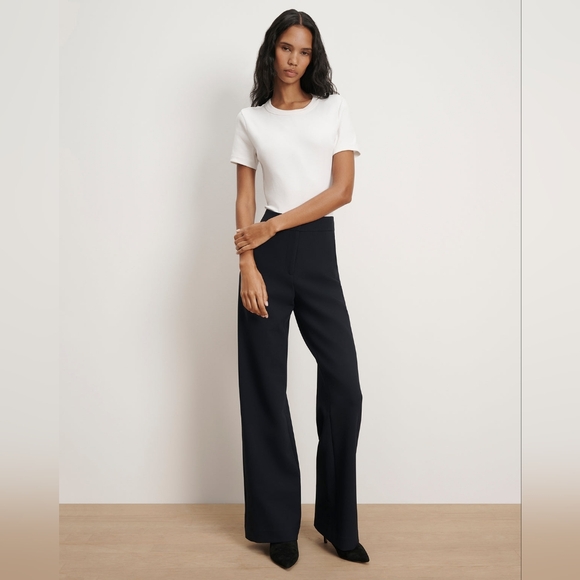 Veronica Beard Tonelli High Rise Wide Leg Trousers In White Size 4 - Picture 11 of 14